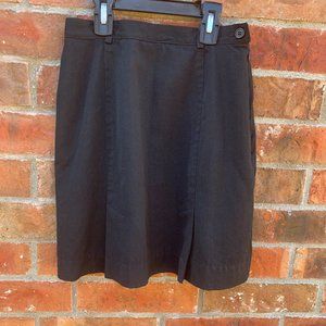 SKIRT - sz 2P, Ann Taylor Petites black, wool, lined mini skirt, 2 pleats